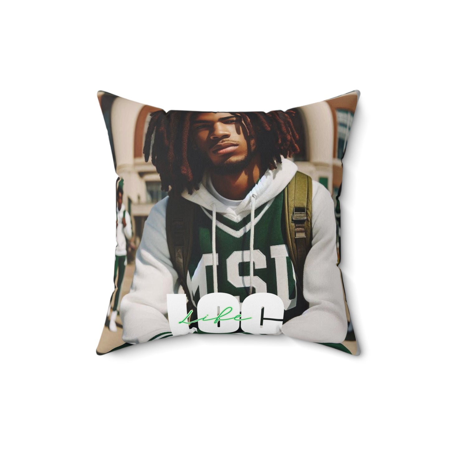 Loc'd Spun Polyester Square Pillow