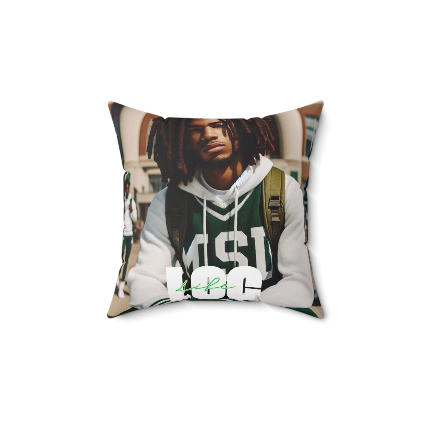 Loc'd Spun Polyester Square Pillow