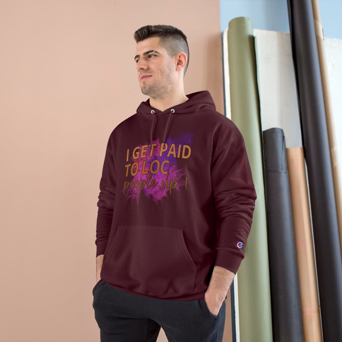 I get paid to LOC people up Champion Hoodie