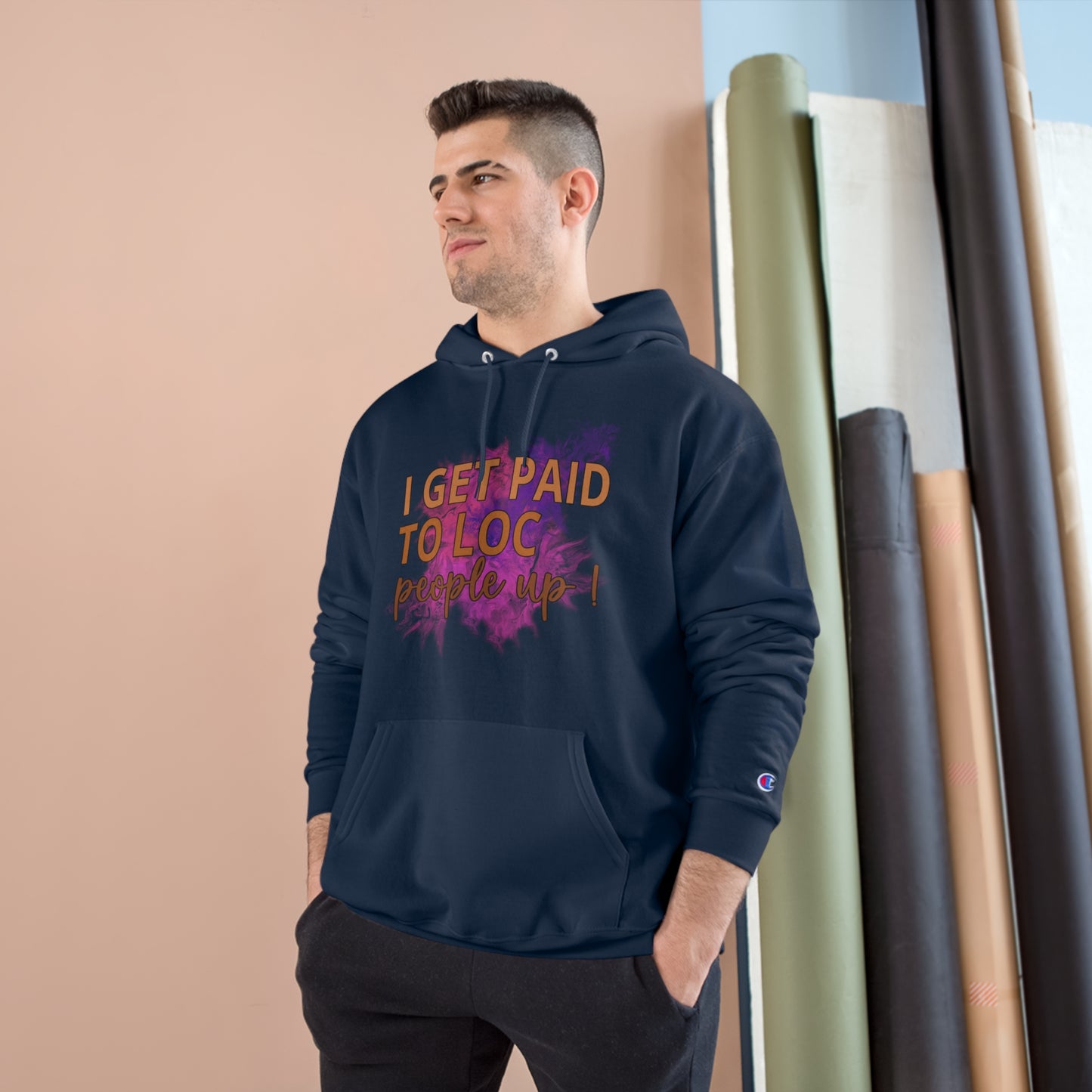 I get paid to LOC people up Champion Hoodie